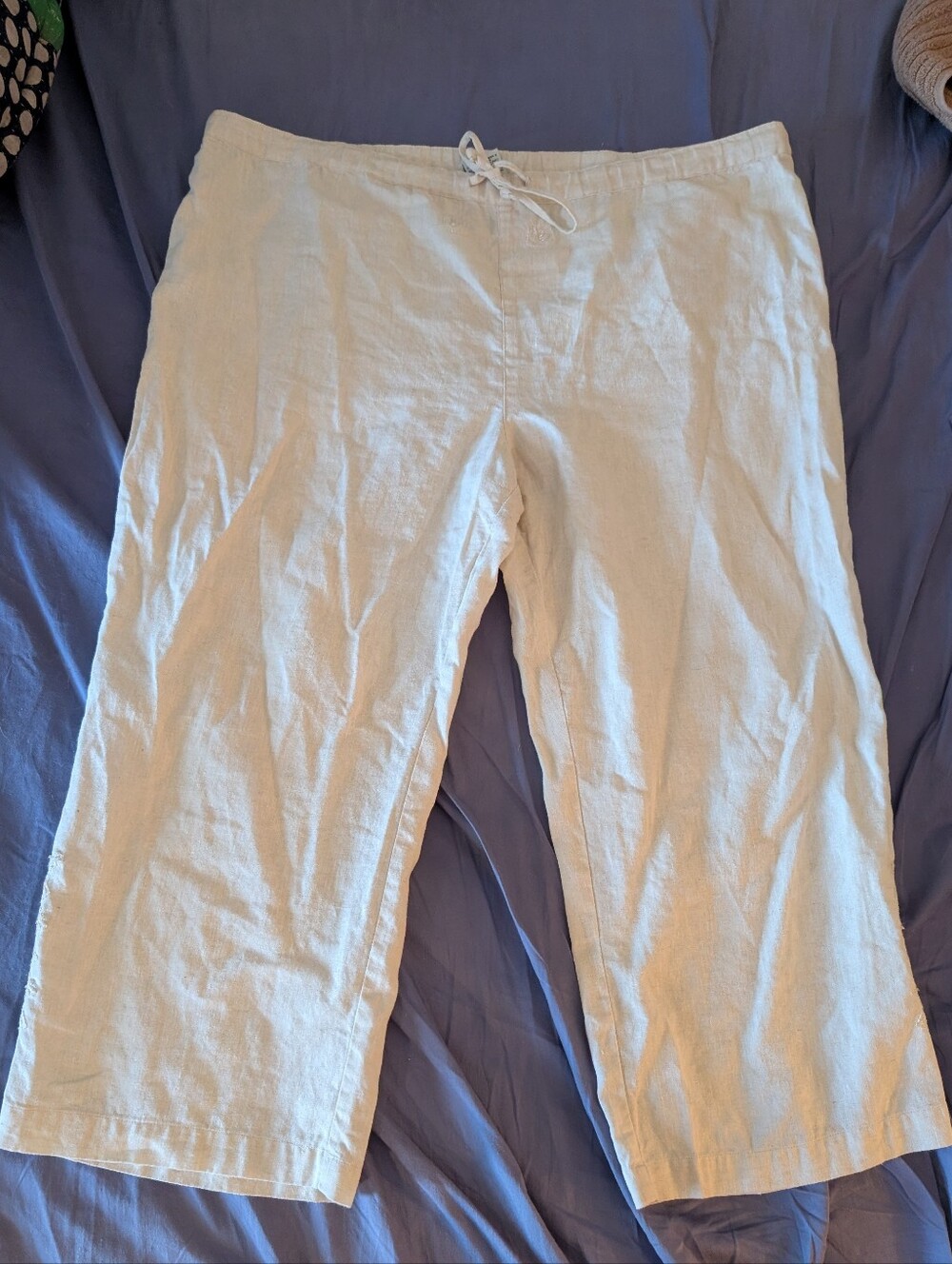 Ladies Caribbean Joe Linen Cropped Pants